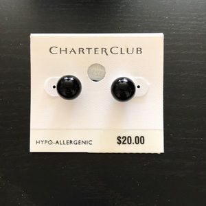 NWT Black Hypo-Allergenic Earrings